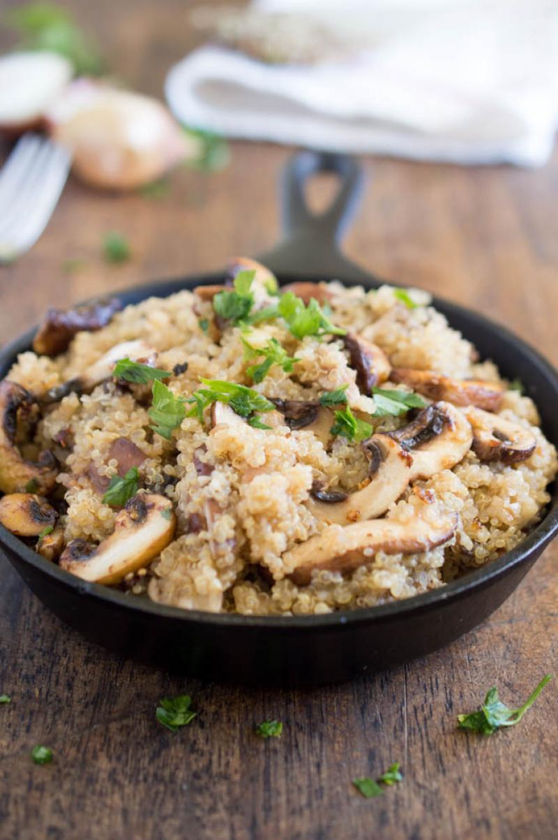 Garlic Mushroom Quinoa Tuetego